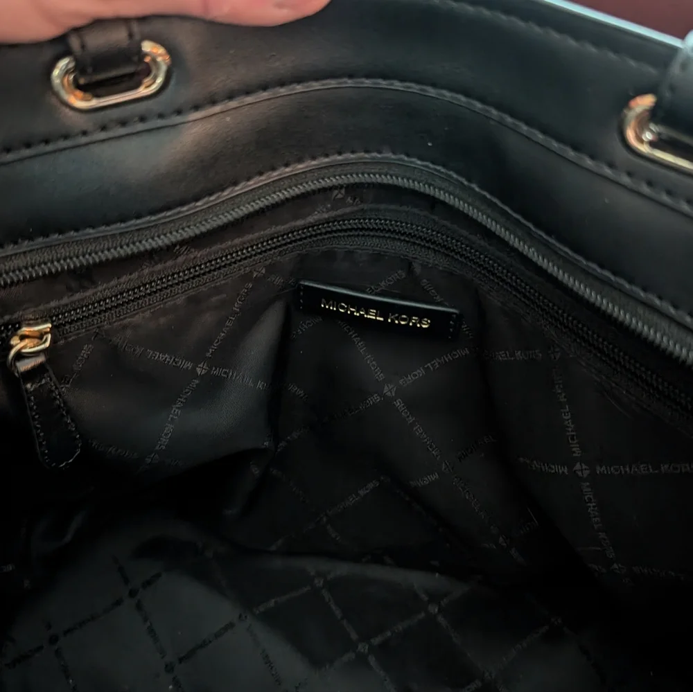 Michael Kors Black Tote with Gold Accents - Picture 6 of 16